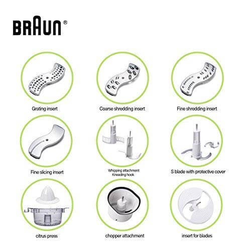 Braun FP3020 food processor attachments