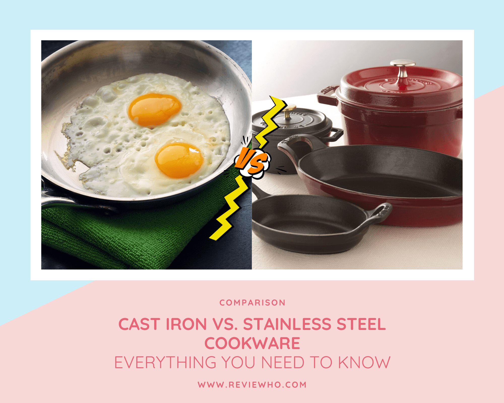 A comparison between stainless steel and cast iron cookware