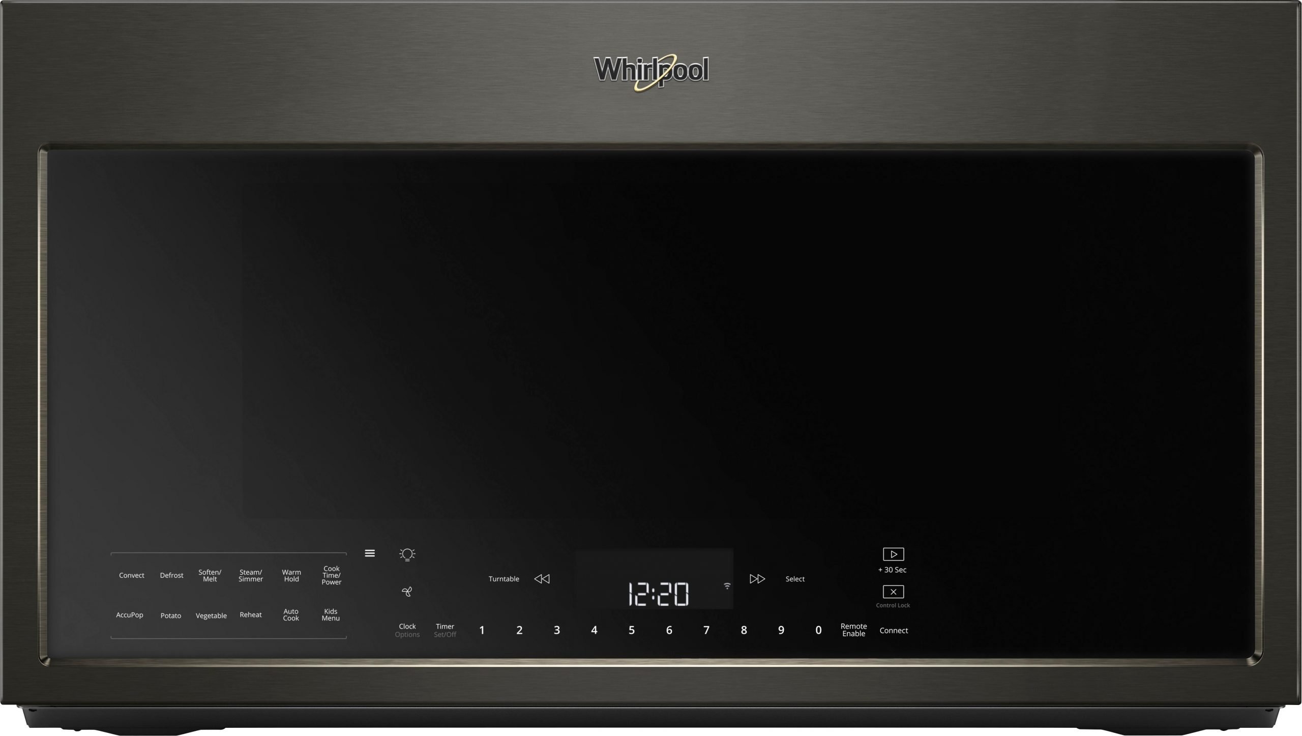 Whirlpool - 1.9 Cu. Ft. Convection Over-the-Range Microwave with Sensor Cooking - Black stainless steel