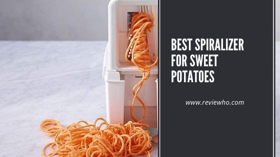 spiralizing sweet potatoes