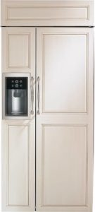 Monogram - 20.2 Cu. Ft. Side-by-Side Built-In Refrigerator with Dispenser - Custom Panel Ready