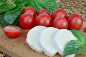 Mozzarella cheese and tomatoes 